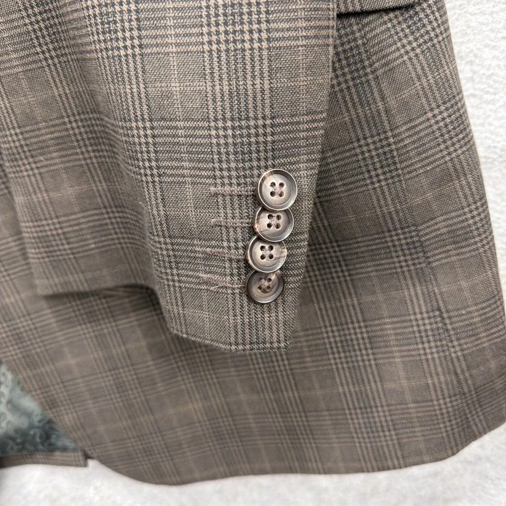 Haggar 1926 Originals Blazer Men 42 Long Brown Glen Plaid Suit Sport Coat Jacket